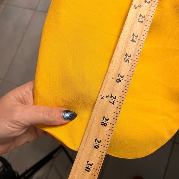 Zara Basic Yellow Oversized Open Front Career Wear Pearl Details Blazer Size S - Picture 7 of 9